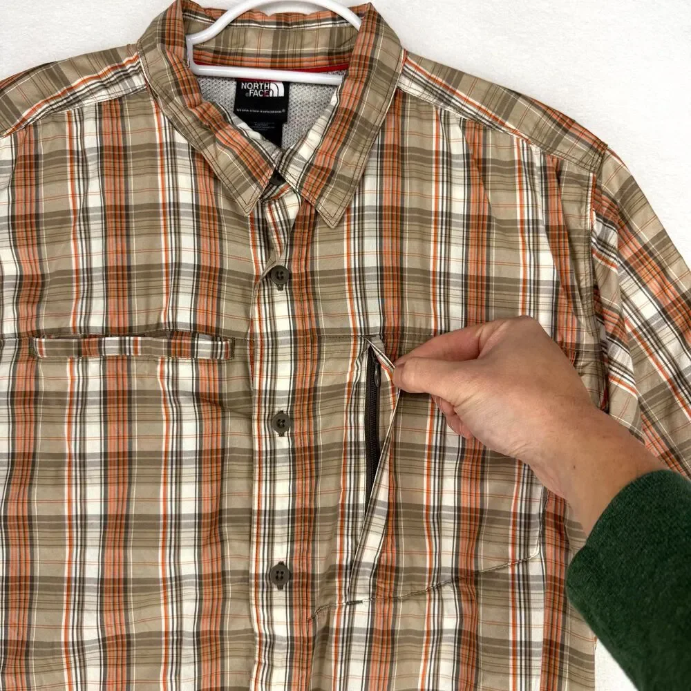 The North Face Mens Lyocell Nylon Short Sleeve Button Up Woven Top‎ Mens Size L